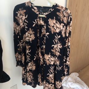 Long Sleeve Floral Shift Dress